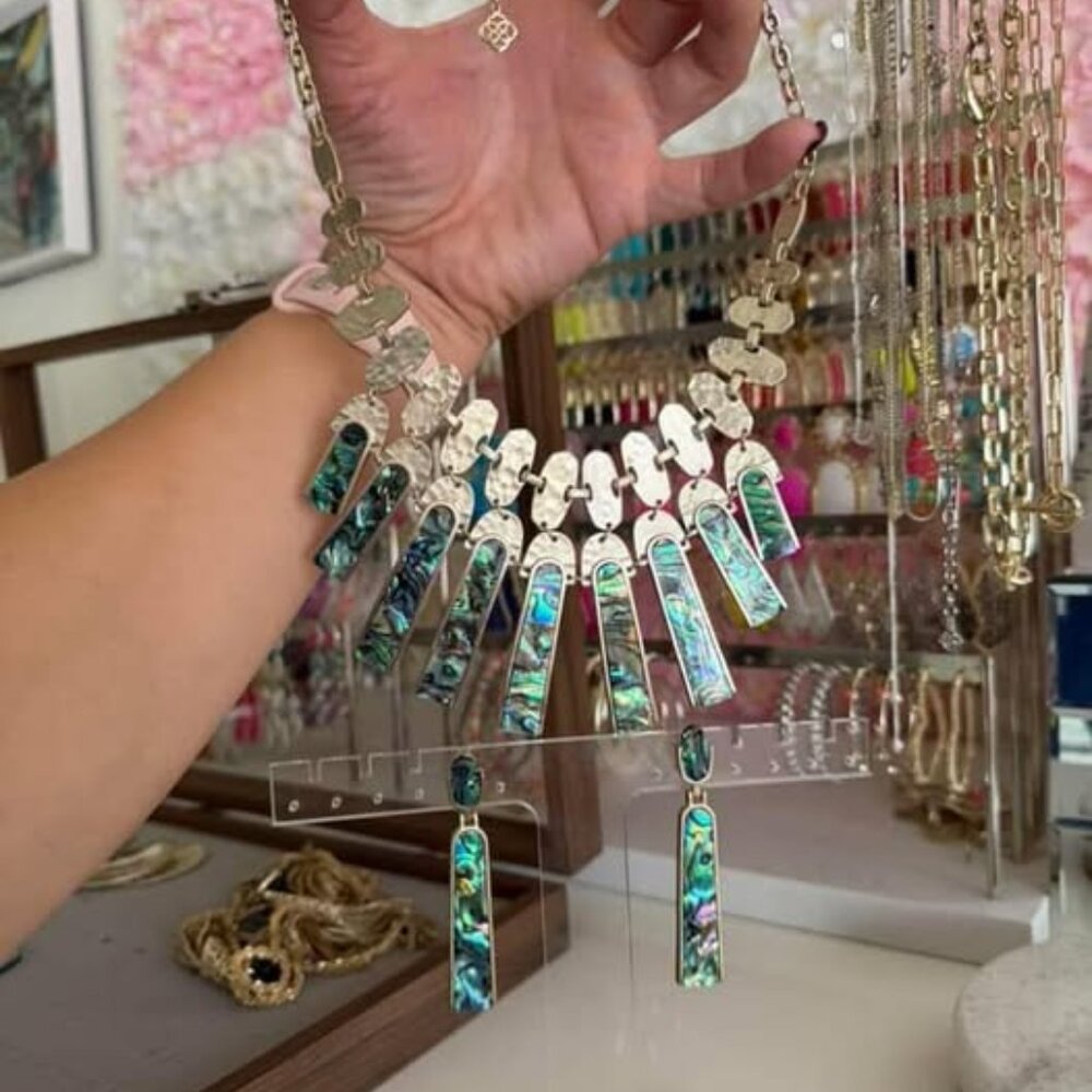 Kendra Scott Gold Abalone Necklace and Earring Set EUC